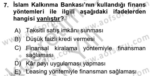 Dış Ticaretin Finansmanı ve Teşviki Dersi 2016 - 2017 Yılı 3 Ders Sınav Soruları 7. Soru