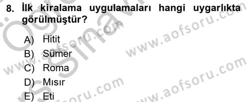 Dış Ticaretin Finansmanı ve Teşviki Dersi 2016 - 2017 Yılı 3 Ders Sınav Soruları 8. Soru