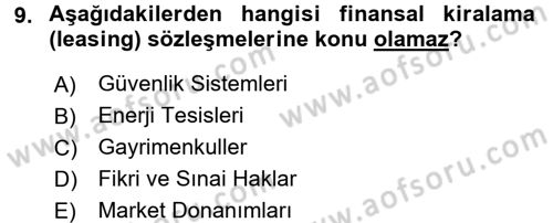 Dış Ticaretin Finansmanı ve Teşviki Dersi 2016 - 2017 Yılı (Final) Dönem Sonu Sınav Soruları 9. Soru