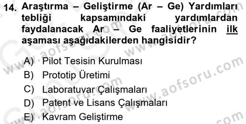 Dış Ticaretin Finansmanı ve Teşviki Dersi 2017 - 2018 Yılı (Final) Dönem Sonu Sınav Soruları 14. Soru