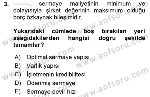 Dış Ticaretin Finansmanı ve Teşviki Dersi 2020 - 2021 Yılı Yaz Okulu Sınav Soruları 3. Soru