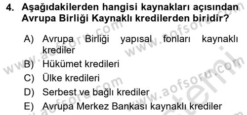 Dış Ticaretin Finansmanı ve Teşviki Dersi 2020 - 2021 Yılı Yaz Okulu Sınav Soruları 4. Soru