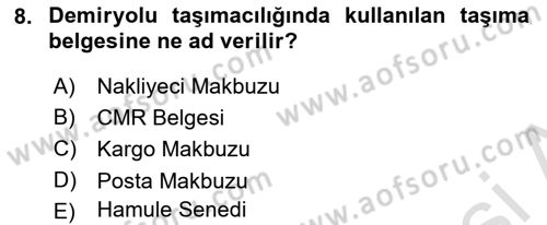 Dış Ticaretin Finansmanı ve Teşviki Dersi 2021 - 2022 Yılı (Final) Dönem Sonu Sınav Soruları 8. Soru