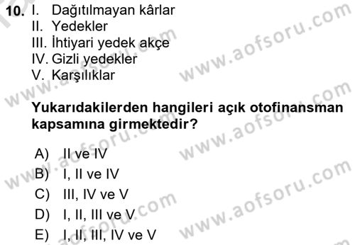 Dış Ticaretin Finansmanı ve Teşviki Dersi 2022 - 2023 Yılı (Vize) Ara Sınavı 10. Soru