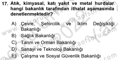Dış Ticaretin Finansmanı ve Teşviki Dersi 2022 - 2023 Yılı Yaz Okulu Sınav Soruları 17. Soru