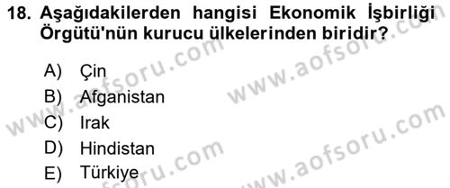 Dış Ticaretin Finansmanı ve Teşviki Dersi 2022 - 2023 Yılı Yaz Okulu Sınav Soruları 18. Soru