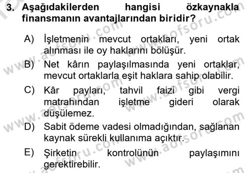 Dış Ticaretin Finansmanı ve Teşviki Dersi 2023 - 2024 Yılı (Vize) Ara Sınav Soruları 3. Soru