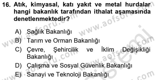 Dış Ticaretin Finansmanı ve Teşviki Dersi 2023 - 2024 Yılı (Final) Dönem Sonu Sınav Soruları 16. Soru