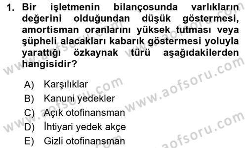 Dış Ticaretin Finansmanı ve Teşviki Dersi 2025 - 2026 Yılı (Final) Dönem Sonu Sınav Soruları 1. Soru