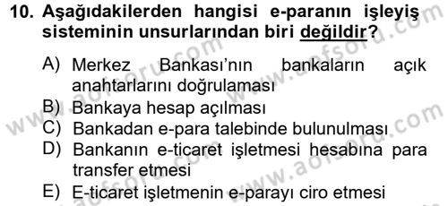 Elektronik Ticaret Dersi 2012 - 2013 Yılı (Vize) Ara Sınav Soruları 10. Soru
