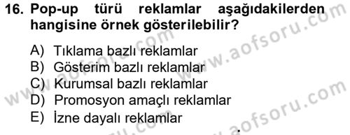 Elektronik Ticaret Dersi 2012 - 2013 Yılı (Vize) Ara Sınav Soruları 16. Soru