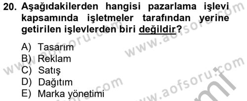 Elektronik Ticaret Dersi 2012 - 2013 Yılı (Vize) Ara Sınav Soruları 20. Soru