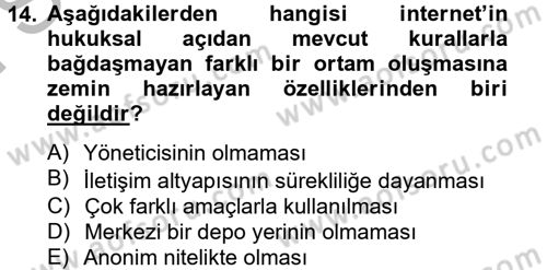 Elektronik Ticaret Dersi 2012 - 2013 Yılı (Final) Dönem Sonu Sınav Soruları 14. Soru