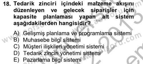 Elektronik Ticaret Dersi 2012 - 2013 Yılı (Final) Dönem Sonu Sınav Soruları 18. Soru