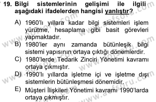 Elektronik Ticaret Dersi 2012 - 2013 Yılı (Final) Dönem Sonu Sınav Soruları 19. Soru