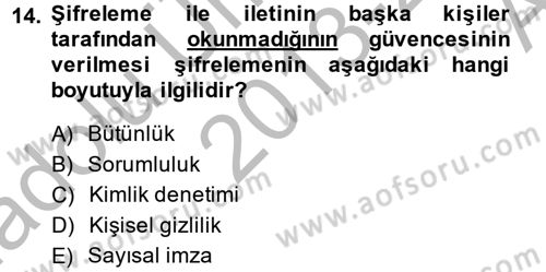 Elektronik Ticaret Dersi 2013 - 2014 Yılı (Vize) Ara Sınav Soruları 14. Soru