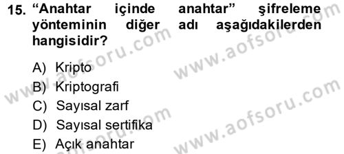 Elektronik Ticaret Dersi 2013 - 2014 Yılı (Vize) Ara Sınav Soruları 15. Soru