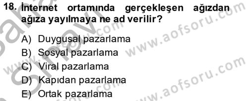 Elektronik Ticaret Dersi 2013 - 2014 Yılı (Vize) Ara Sınav Soruları 18. Soru