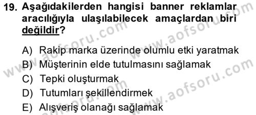 Elektronik Ticaret Dersi 2013 - 2014 Yılı (Vize) Ara Sınav Soruları 19. Soru