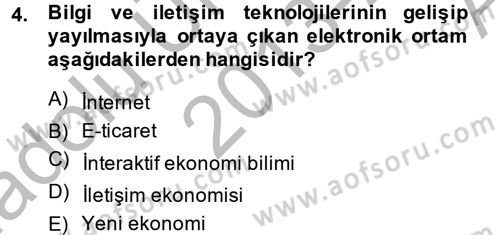 Elektronik Ticaret Dersi 2013 - 2014 Yılı (Vize) Ara Sınav Soruları 4. Soru