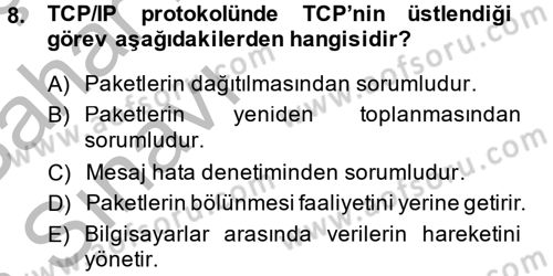 Elektronik Ticaret Dersi 2013 - 2014 Yılı (Vize) Ara Sınav Soruları 8. Soru