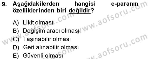 Elektronik Ticaret Dersi 2013 - 2014 Yılı (Vize) Ara Sınav Soruları 9. Soru