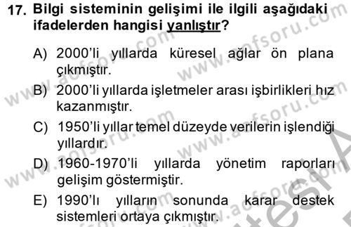 Elektronik Ticaret Dersi 2013 - 2014 Yılı (Final) Dönem Sonu Sınav Soruları 17. Soru
