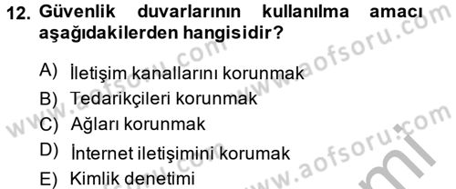 Elektronik Ticaret Dersi 2014 - 2015 Yılı (Vize) Ara Sınav Soruları 12. Soru