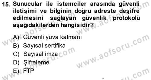 Elektronik Ticaret Dersi 2014 - 2015 Yılı (Vize) Ara Sınav Soruları 15. Soru