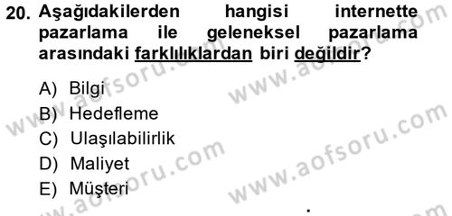 Elektronik Ticaret Dersi 2014 - 2015 Yılı (Vize) Ara Sınav Soruları 20. Soru