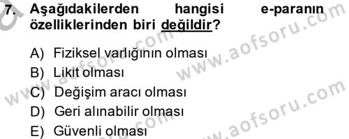 Elektronik Ticaret Dersi 2014 - 2015 Yılı (Vize) Ara Sınav Soruları 7. Soru