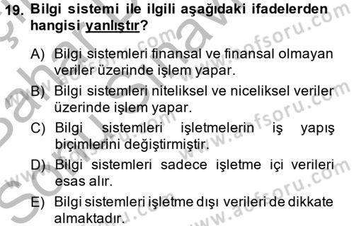 Elektronik Ticaret Dersi 2014 - 2015 Yılı (Final) Dönem Sonu Sınav Soruları 19. Soru