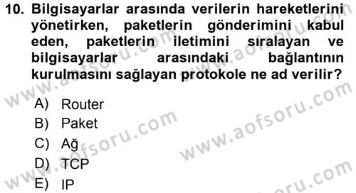 Elektronik Ticaret Dersi 2015 - 2016 Yılı (Vize) Ara Sınavı 10. Soru