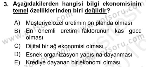 Elektronik Ticaret Dersi 2015 - 2016 Yılı (Vize) Ara Sınavı 3. Soru