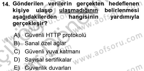 Elektronik Ticaret Dersi 2016 - 2017 Yılı (Vize) Ara Sınav Soruları 14. Soru
