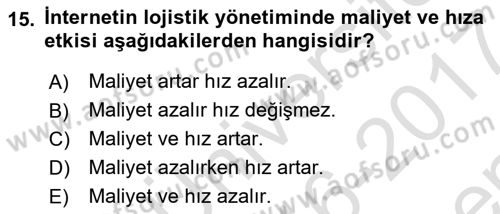 Elektronik Ticaret Dersi 2016 - 2017 Yılı (Final) Dönem Sonu Sınav Soruları 15. Soru