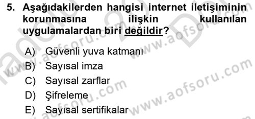 Elektronik Ticaret Dersi 2016 - 2017 Yılı (Final) Dönem Sonu Sınav Soruları 5. Soru