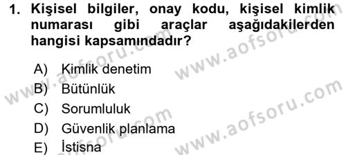 Elektronik Ticaret Dersi 2017 - 2018 Yılı 3 Ders Sınavı 1. Soru