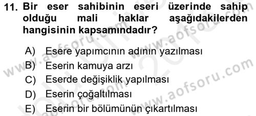 Elektronik Ticaret Dersi 2017 - 2018 Yılı 3 Ders Sınavı 11. Soru