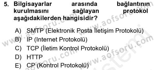 Elektronik Ticaret Dersi 2017 - 2018 Yılı 3 Ders Sınavı 5. Soru