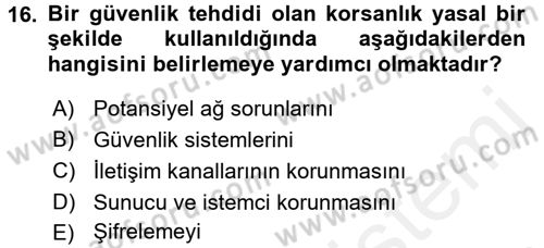 Elektronik Ticaret Dersi 2017 - 2018 Yılı (Vize) Ara Sınav Soruları 16. Soru