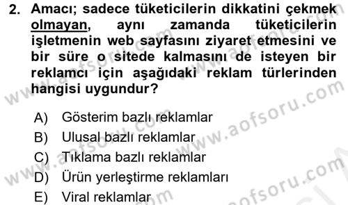 Elektronik Ticaret Dersi 2017 - 2018 Yılı (Vize) Ara Sınav Soruları 2. Soru