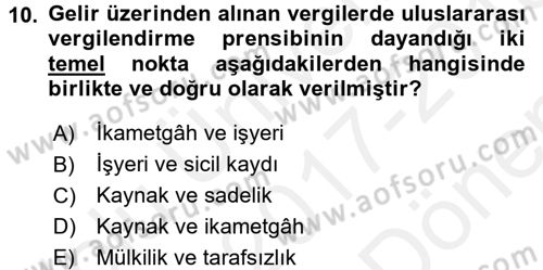 Elektronik Ticaret Dersi 2017 - 2018 Yılı (Final) Dönem Sonu Sınav Soruları 10. Soru