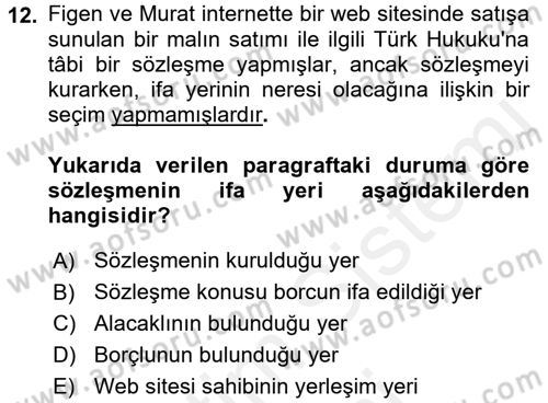 Elektronik Ticaret Dersi 2017 - 2018 Yılı (Final) Dönem Sonu Sınav Soruları 12. Soru