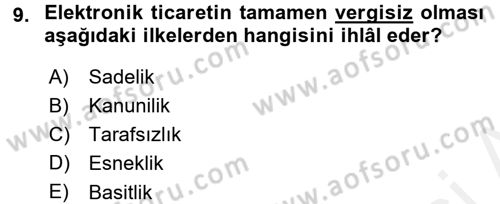 Elektronik Ticaret Dersi 2017 - 2018 Yılı (Final) Dönem Sonu Sınav Soruları 9. Soru