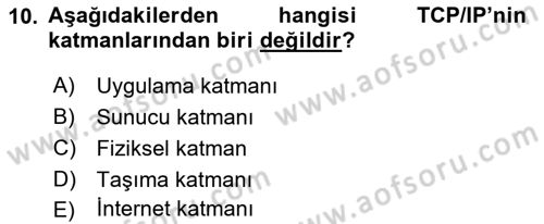 Elektronik Ticaret Dersi 2018 - 2019 Yılı (Vize) Ara Sınav Soruları 10. Soru