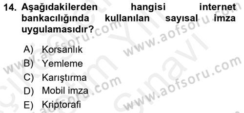 Elektronik Ticaret Dersi 2018 - 2019 Yılı (Vize) Ara Sınav Soruları 14. Soru