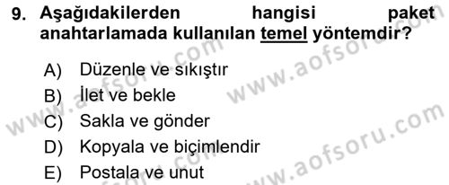 Elektronik Ticaret Dersi 2018 - 2019 Yılı (Vize) Ara Sınav Soruları 9. Soru