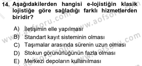 Elektronik Ticaret Dersi 2018 - 2019 Yılı (Final) Dönem Sonu Sınav Soruları 14. Soru
