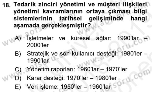 Elektronik Ticaret Dersi 2018 - 2019 Yılı (Final) Dönem Sonu Sınav Soruları 18. Soru